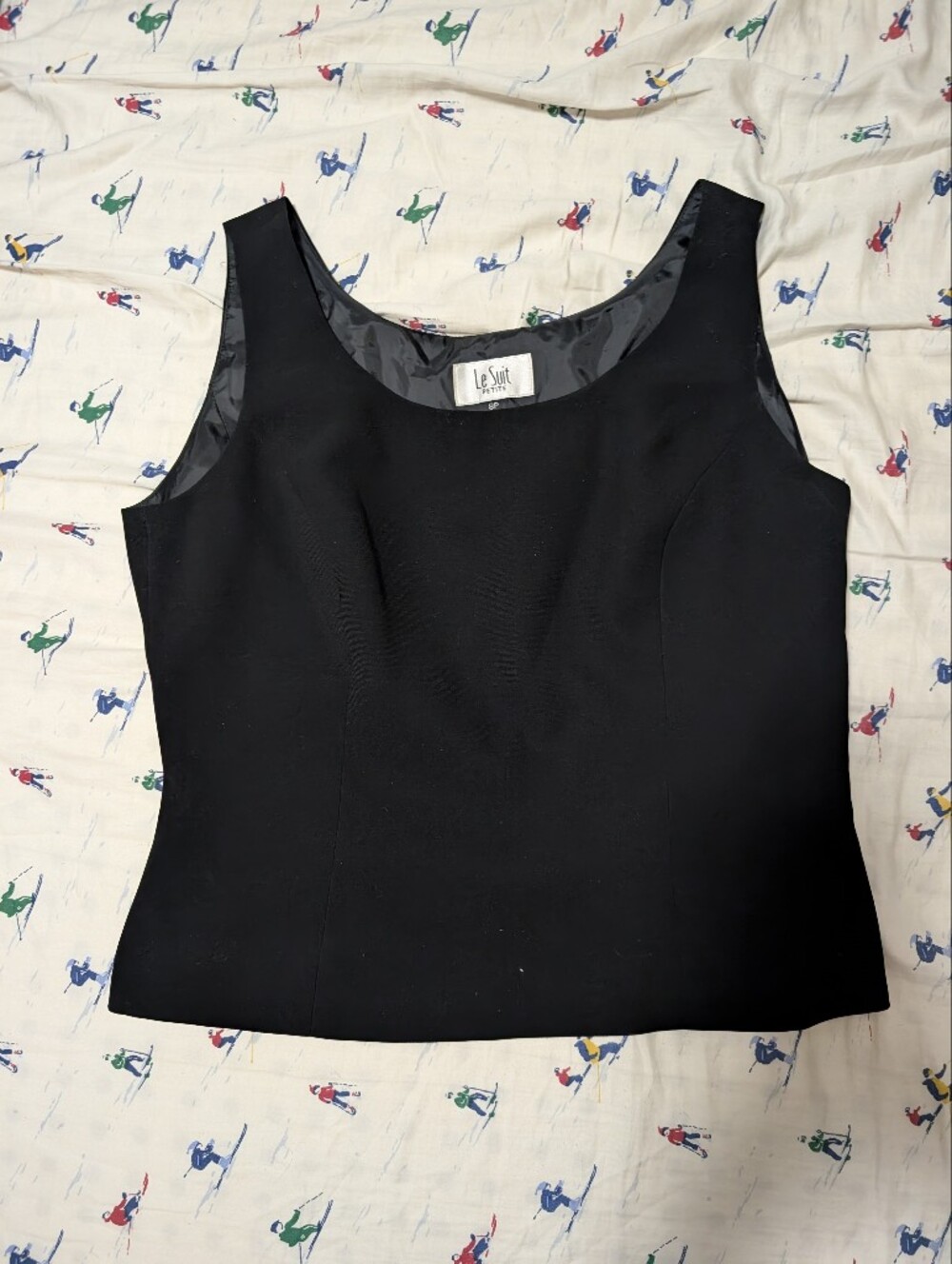 Women's Le Suit Black Tank Top, Size 8 Petite, Professional Preppy Work 90s Y2K